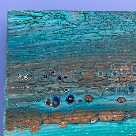 Acrylic Drip Artwork on Canvas - After Low Tide - 20x20 - Picture 6 of 9